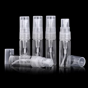 

Fast Delivery Mini Perfume Spray Bottle 2.5ml 3ml 5ml Glass Sample Bottles Travel Cosmetic Containers With Plastic Lid
