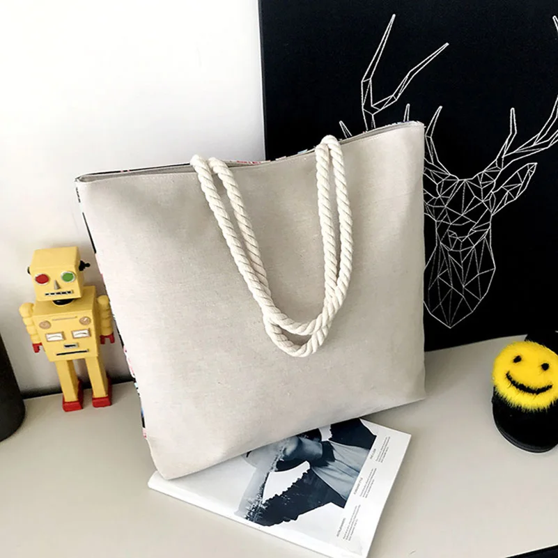 Women Canvas Flamingo Shoulder Bag Bohemian Style Shopping Handbags Animal Printing Bag Female Casual Tote Big Floral Beach Bags Women Canvas Flamingo Shoulder Bag Bohemian Style Shopping Handbags Animal Printing Bag Female Casual Tote Big Floral Beach Bags