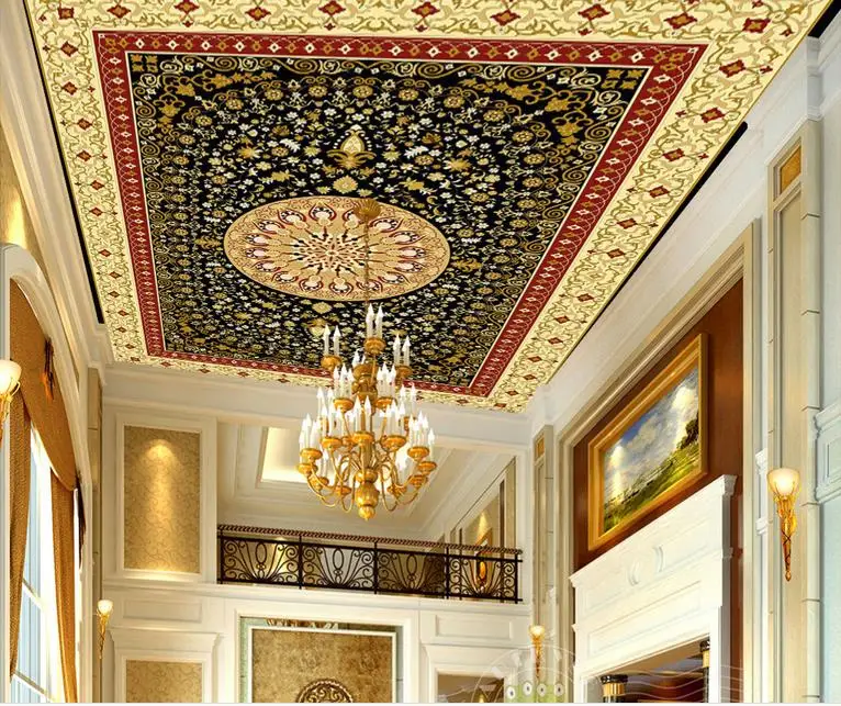 custom papel de parede 3d ceiling wallpapers for living room National circle 3d ceiling home interior photo wallpaper