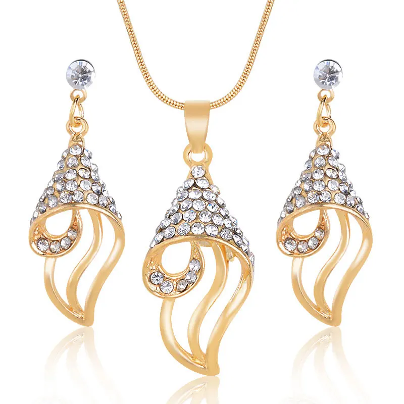 Модный костюм Ювелирные наборы Винтаж Имитация жемчуга ожерелье золотой набор украшений для женщин прозрачный кристалл элегантный подарок на праздник Bijoux - Окраска металла: H2807