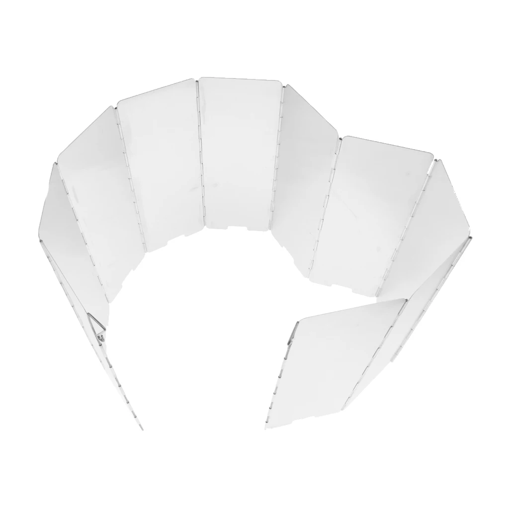 10 Plates Folding Cooker Stove Wind Break Shield Screen WindShield Windscreen with Bag for Outdoor Camping Cooking Picnic BBQ