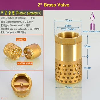 

2" Brass Check Valve with Strainer Filter BSP Female Thread Non-Return Stop Valve Free Shipping