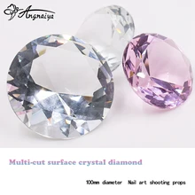 100 мм белого и розового цвета, со стразами, с большим бриллиантом для ногтей с украшением в виде кристаллов с Стекло украшения ногтей магазин модель ручной показывают съемки реквизит Ювелирные изделия с алмазами