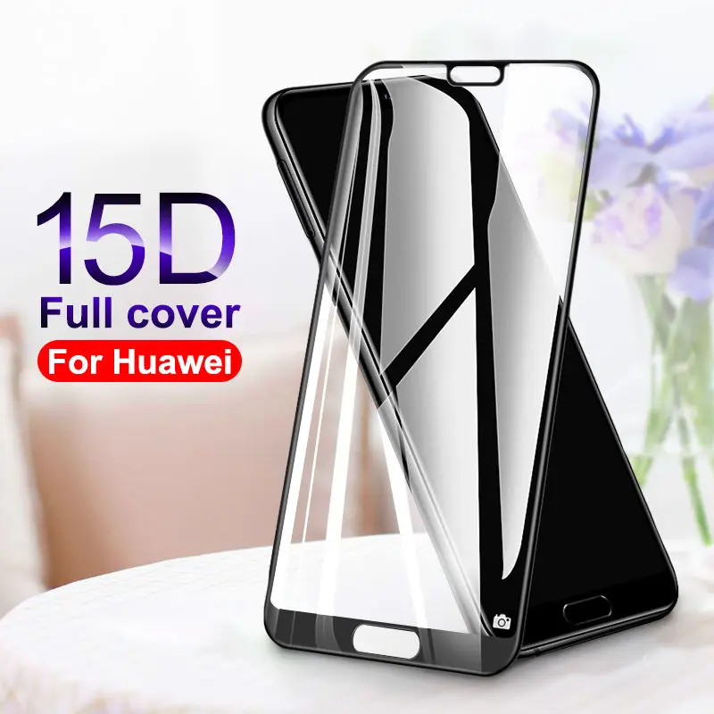 

15D Full Cover Protective Glass For Huawei P20 P30 Lite Pro Screen Protector For Huawei P20 Honor 9 10 V10 Tempered Glass Film