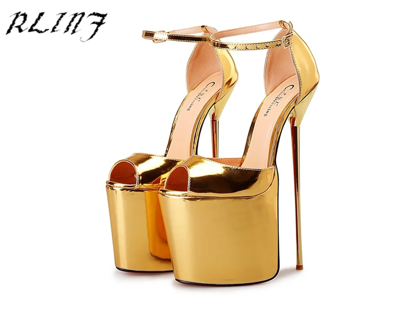 clear heels with fish