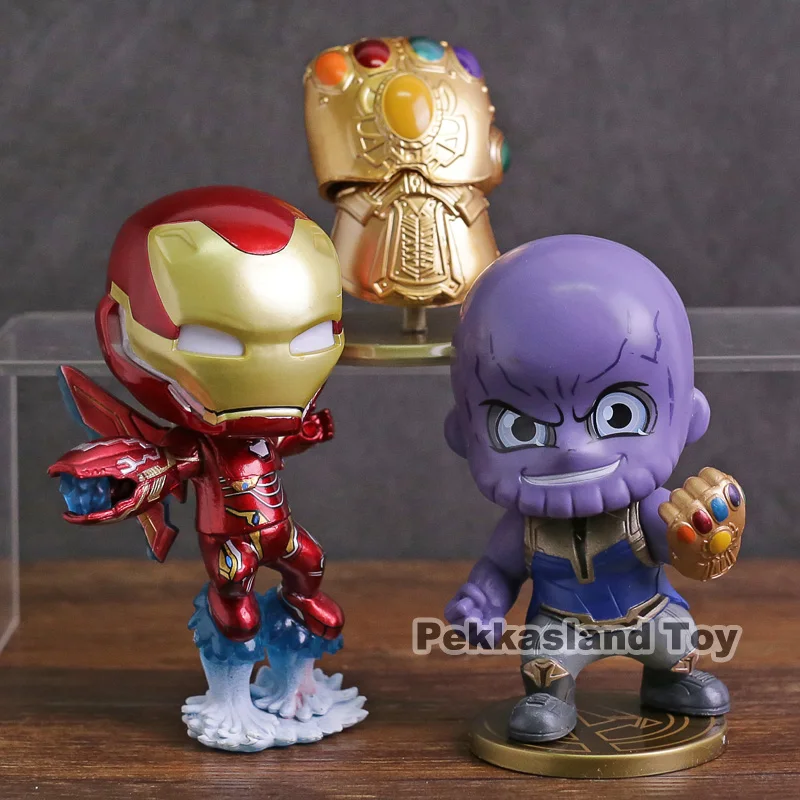 Avengers Infinity War Thanos & Infinite Glove & Iron Man MK50 PVC Action Figures Toys Dolls 3pcs/set