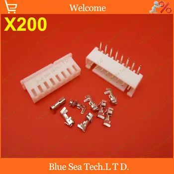 

200 sets 8 Pin XH 90 angle bend Pin Connector 2.54mm XH-8P plug for PCB/Automotive/electronic circuit ect.Free Shipping