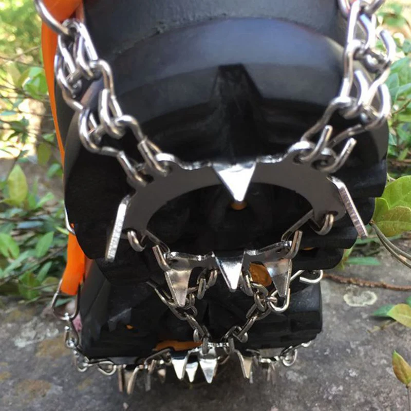 

18Teeth Outdoor Equipment Steel Slip Non-slip Ice Crampons For Hiking Mountaineering Climbing Men Spike Shoes Winter Walk Covers