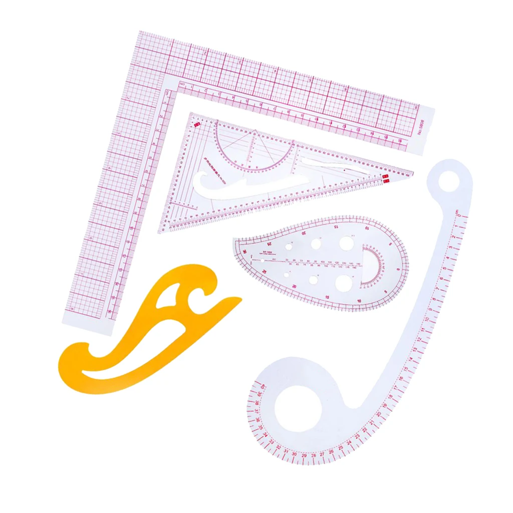 5Pcs French Curve Ruler Set For Tailors DIY Sewing Clothes Pattern Design Multi function