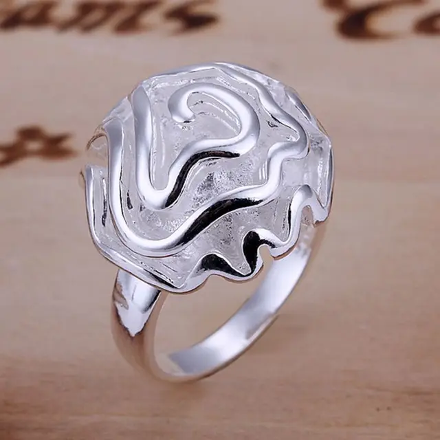Wholesale 925 jewelry silver plated ring, silver plated fashion jewelry, Rose Ri Wholesale 925 jewelry silver plated ring, silver plated fashion jewelry, Rose Ri