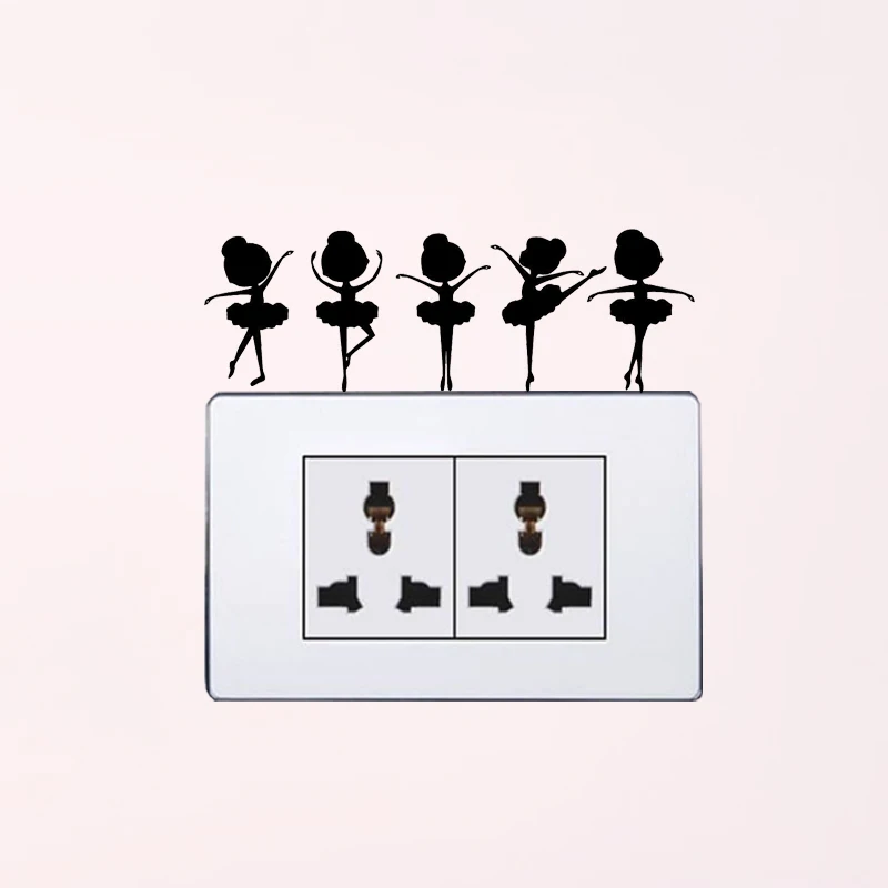 

Ballerina Gymnastics Ballet Dancer Wall Stickers Switch Decal Vinyl 6SS0440