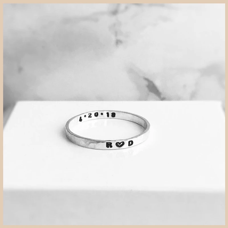 СГ персонализированное кольцо из стерлингового серебра 925 пробы для женщин, кольцо для подружки невесты, подарки для мамы, новинка