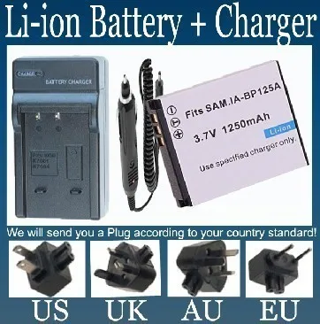 

BP125A,IA-BP125A Battery and Charger for Samsung HMX-M20,HMX-Q10,HMX-Q11,HMX-Q20,HMX-Q100,HMX-Q130,HMX-QF20,HMX-T10 Camcorder