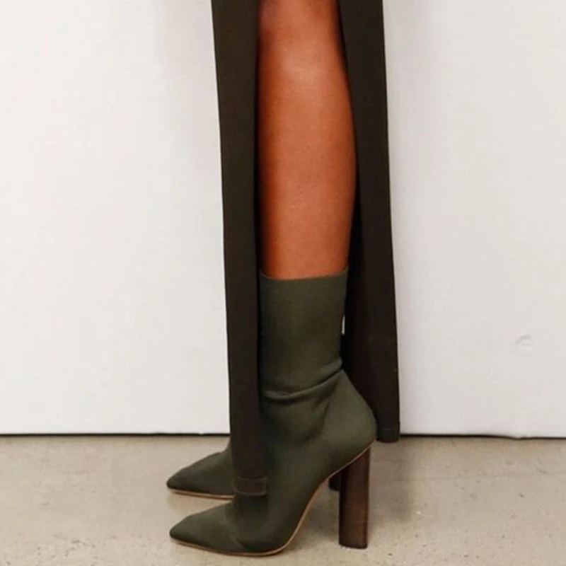 black short boots with heel