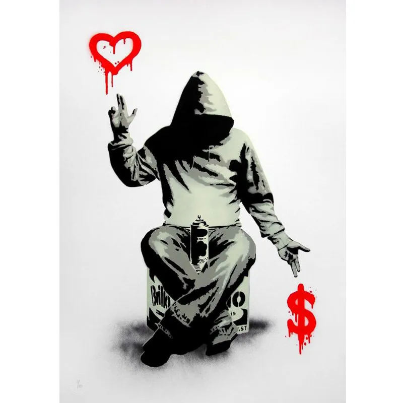 Banksy Street граффити для печати живопись мальчик Любовь Деньги настенные художественные плакаты и принты настенные картины для спальни - Цвет: 1