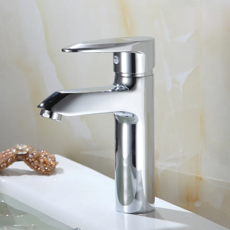 

One-Hole Basin Cold&Hot Tap Commercial Bathroom Basin Faucet Cheap And Fine Water Fall Faucets For Bathroom Accessories Tools