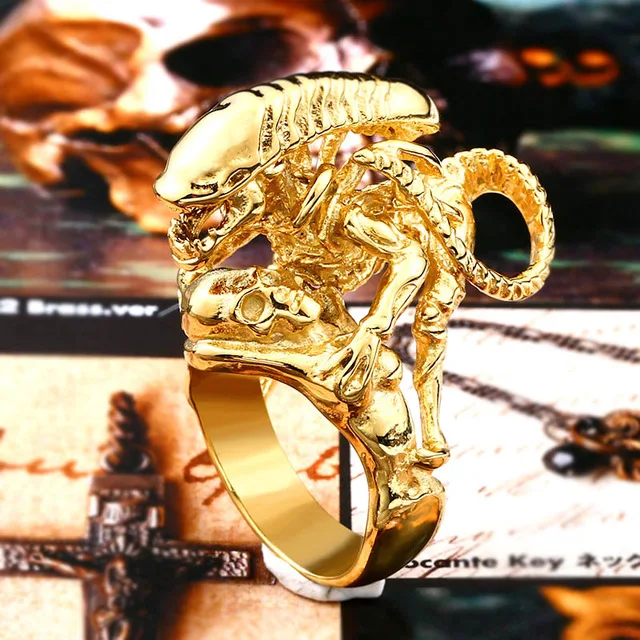 Beier 316L Stainless Steel Alien Predator Finger Rings For