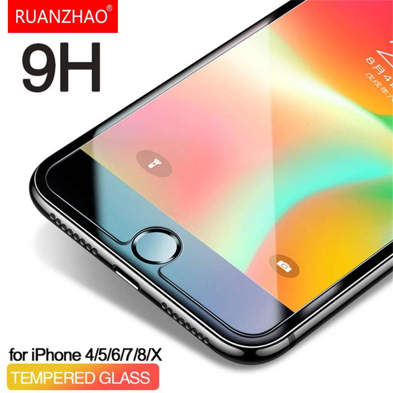 9H Protective Glass for iPhone 7 Screen Protector 8 Xr Xs Max Tempered on X 6 6s Plus XS XR | Мобильные телефоны и