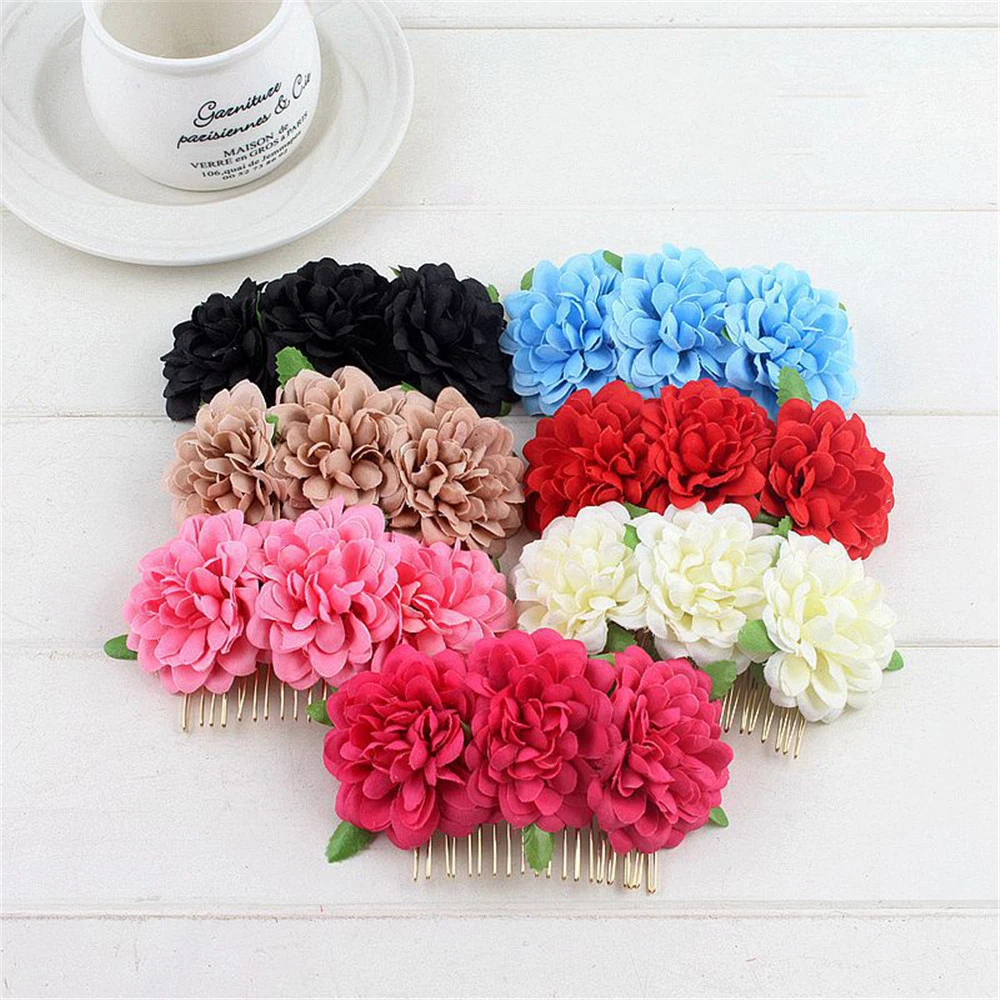 Fabric Artificial Flower Headwear Bridal Hairpin Clips Bridal Wedding