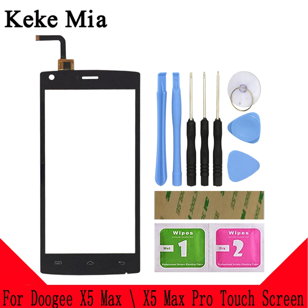 Keke Миа 5,0 дюймов Doogee X5 Max сенсорный экран Для Doogee X5 Max Pro Сенсорное стекло Переднее стекло дигитайзер панель сенсорные инструменты - Цвет: Black With Tools