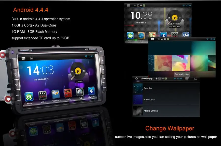 Автомобильный DVD плеер на Android 8.1.1 с GPS 8 "экраном для VW Scirocco Golf Polo Passat Jetta Tiguan Touran
