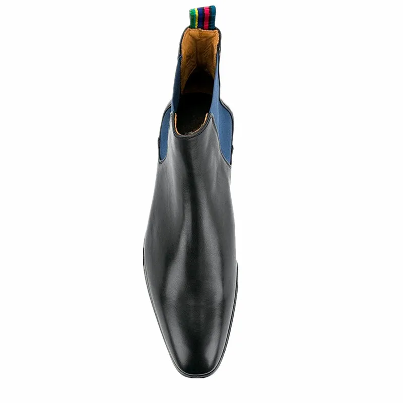 Мужские ботинки «Челси» из натуральной кожи с перфорацией типа «броги» на низком каблуке; ботинки в деловом стиле с острым носком без застежки; мотоциклетные ботинки