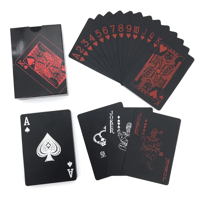 qenueson 블랙 플라스틱 카드: 고품질 보드 게임을 위한 부드럽고 방수 카드