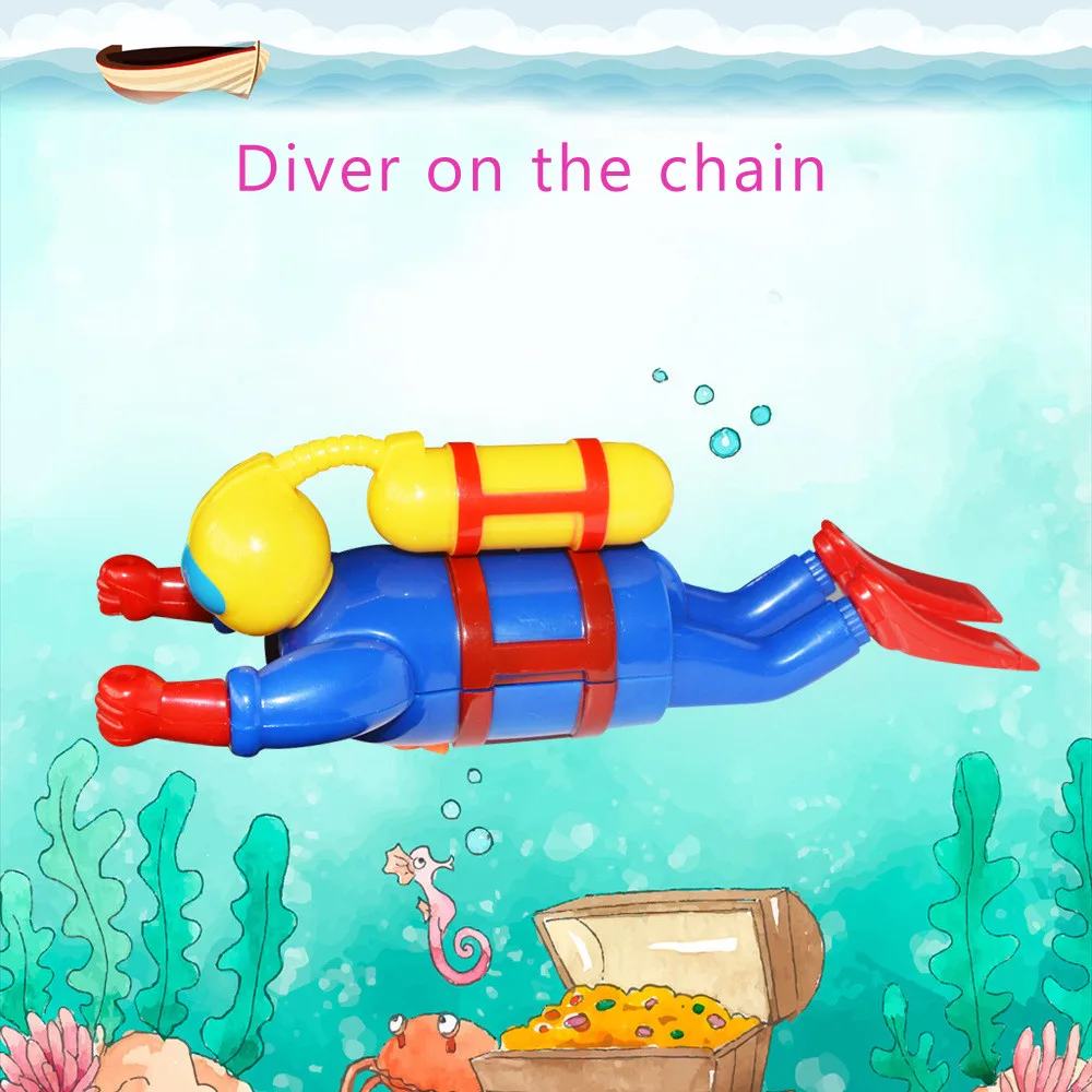 

1PCS Cockwork Toys Dive Diver On The Chain Brain Game Fuuny Water Toy For Child Wind UP Toy Birthday Surprises for Children