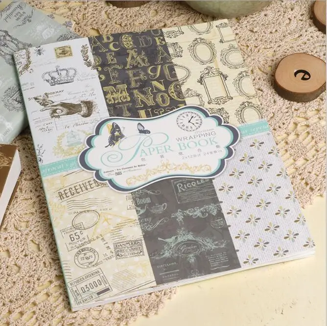 

Hot Sell 24pcs Printed Mix Pattern Background Pad Origami Scrapbooking Crafts Paper Decor Card Making Gift Wrapping vellum Paper