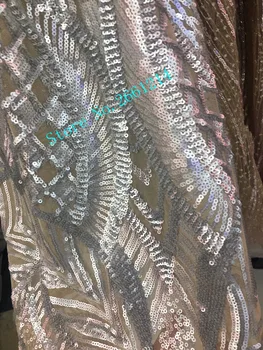 

sequin dress african lace fabrics high quality french net lace glitter fabric for evening dresses 5yard/lot BZL-4396