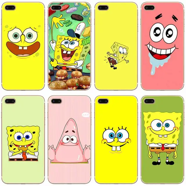 H436 Cute Squidward Spongebob Transparent Hard Thin Case