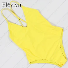Floylyn Цельный купальник женский чистый цвет боди Купальники Горячая купальный костюм с подкладкой купальный костюм Монокини