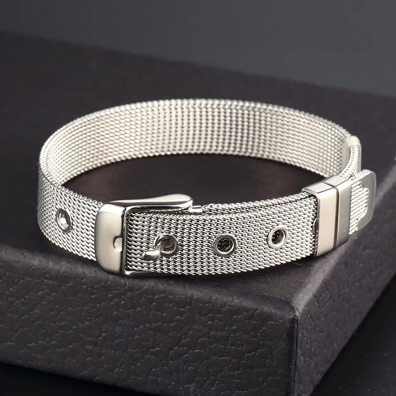 Классический Регулируемый браслет браслеты Высокое качество нержавеющая сталь браслет и браслет гибкий ремень дизайн для мужчин и женщин ювелирные изделия