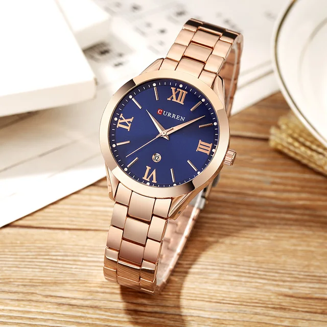 Curren 9007 Di Lusso Delle Donne Di Orologi Famosi Marchi Oro Di Disegno Di Modo Curren 9007 Di Lusso Delle Donne Di Orologi Famosi Marchi Oro Di Disegno Di Modo