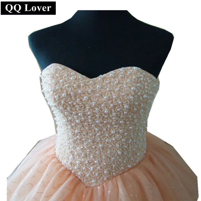 

QQ Lover 2019 Newest Elegant Beaded Ball Gown Wedding Dress Robe De Mariage