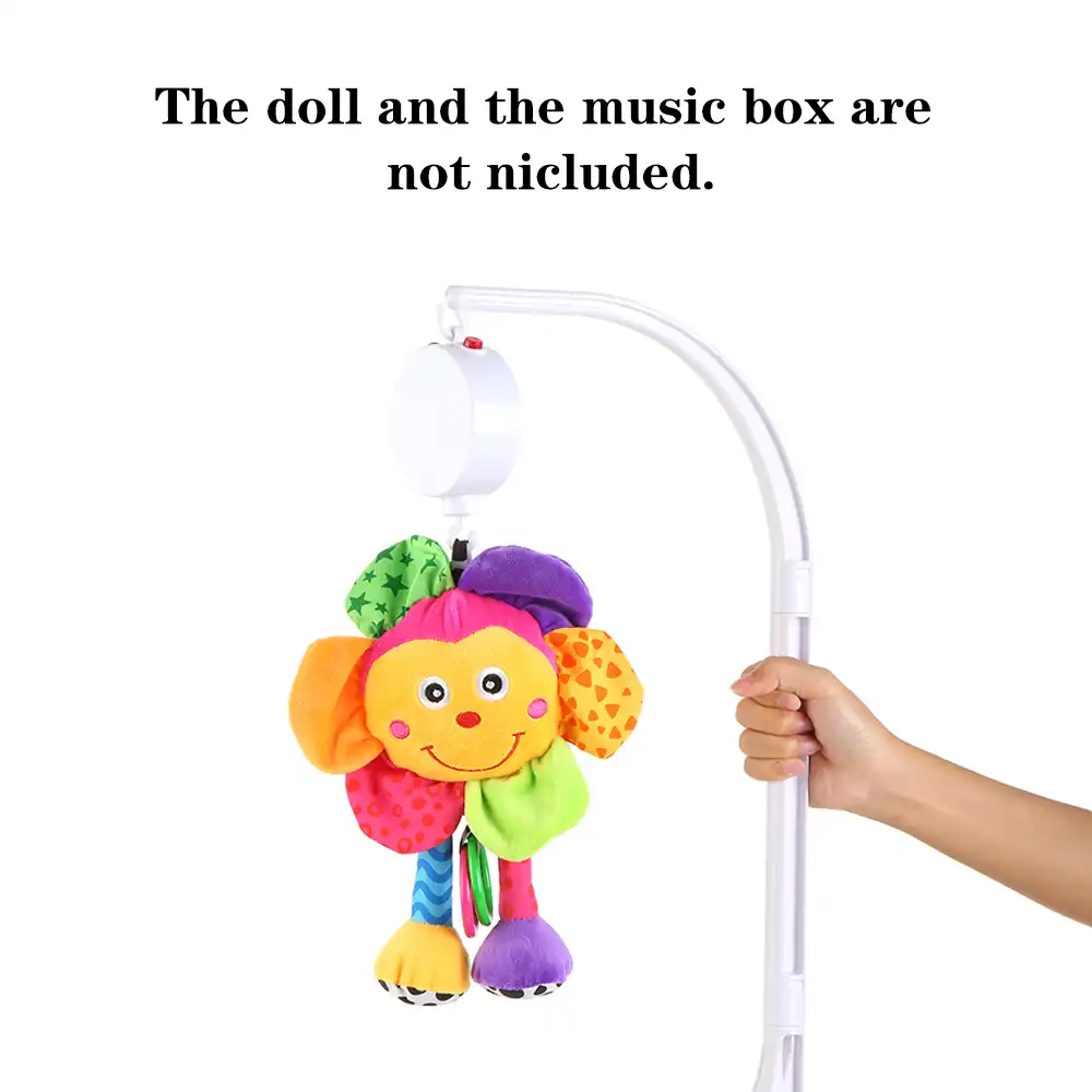 Musical Mobile Baby Crib Rotating Music Box White White Rattles