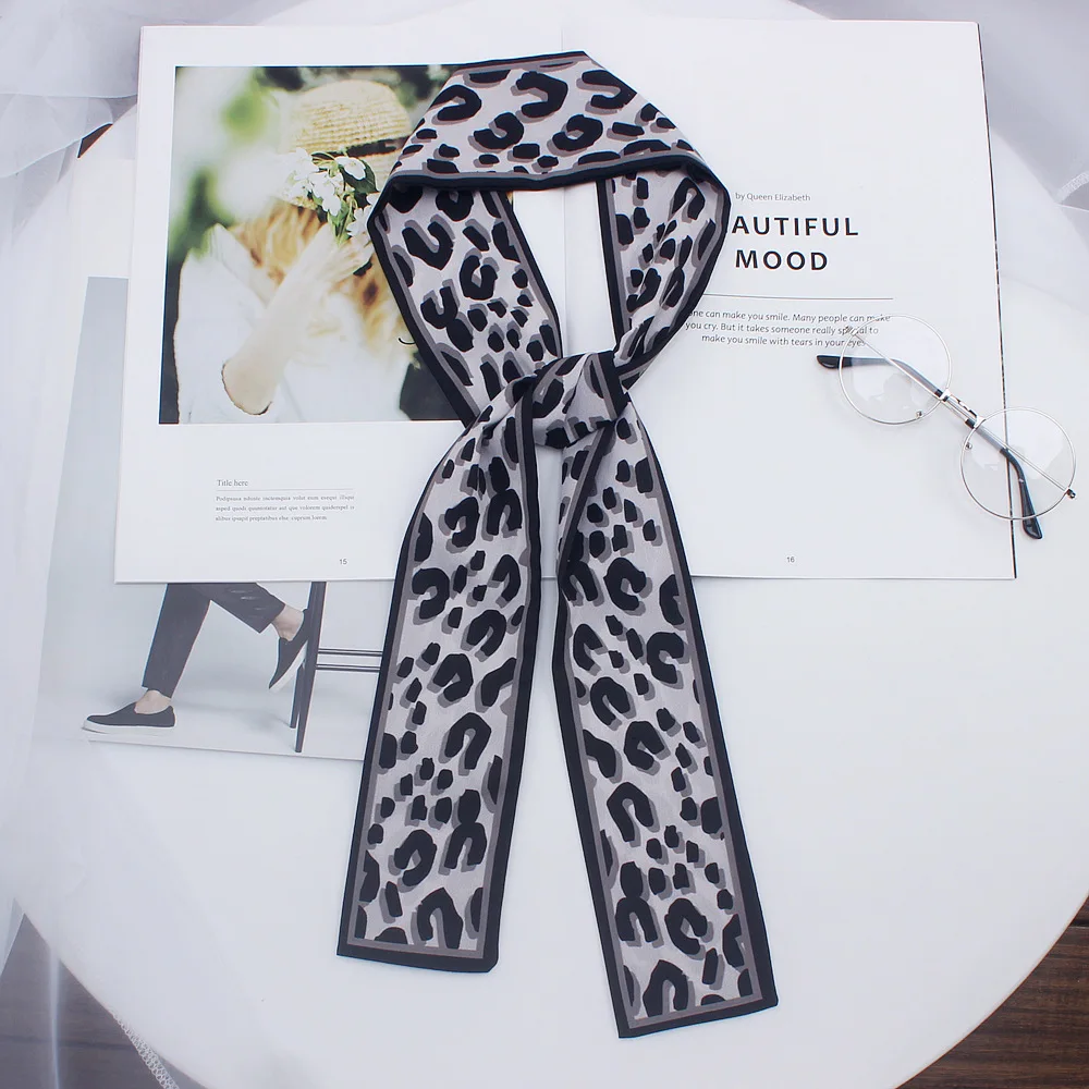 2018 роскошный бренд Леопардовый принт Новая сумка Becoration шелковый шарф для женщин платок женский галстук Модный маленький шелковый шарф