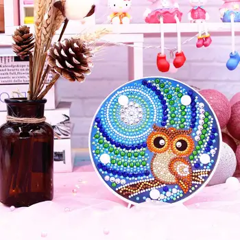 

5D Diamond Painting Small Night Light DIY Gift Butterfly Owl Diamond Crystal Painting Home Bedroom Decorative Lights