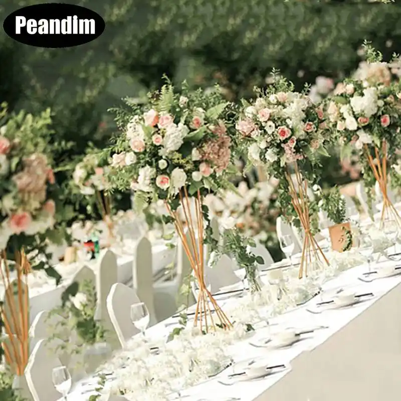 Peandim Flowers Rack Diy Vases Gold Flowers Holder 50cm Tall Road