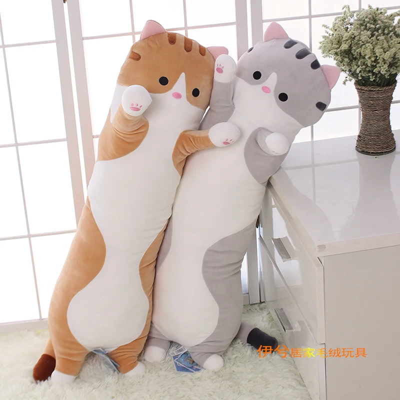 Candice guo plush toy stuffed doll cartoon animal long body cat pig sofa sleeping pillow cushion baby birthday gift present 1pc