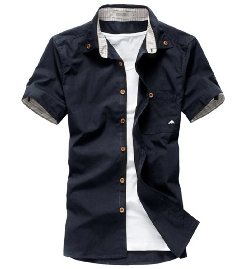 Новое поступление мужская повседневная рубашка маленький гриб Мужская рубашка с коротким рукавом рубашка Мужская s приталенная рубашка Мужская s полосатая рубашка рубашки