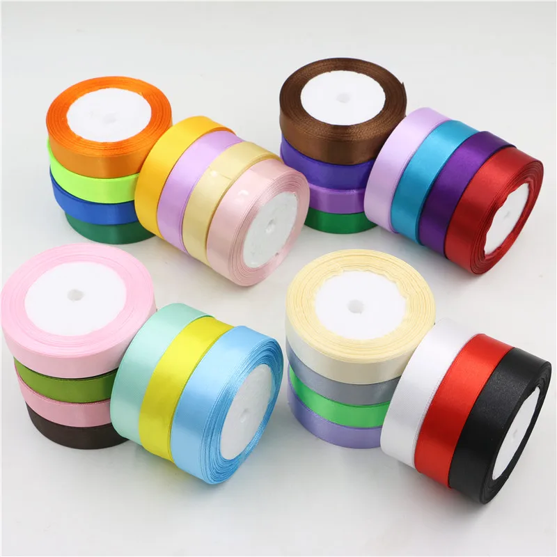 

20mm multicolors silk single faced satin ribbon webbing headband hair band accessoriess gift diy wrapping 25yadrs/roll