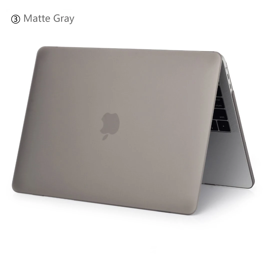 Жесткий матовый чехол для ноутбука Apple MacBook Air 13 11 Pro retina 12 15 для mac book New Pro 13 15 дюймов с сенсорной панелью A1706 - Цвет: Matte Gray