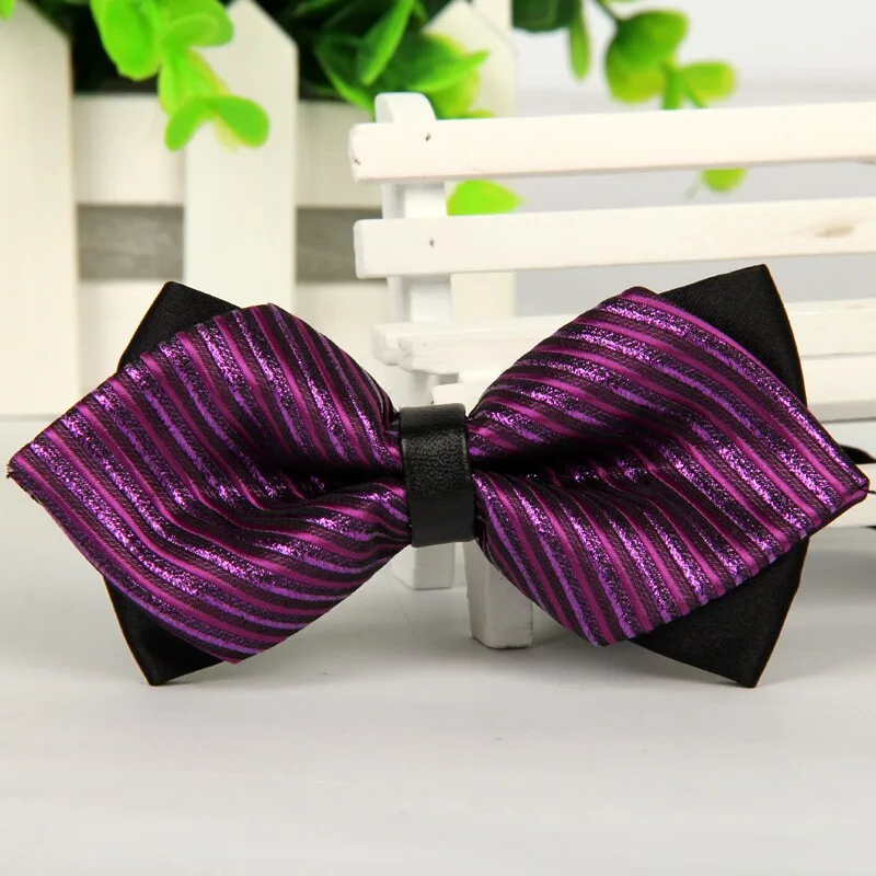 Острым фиолетовая бабочка bowties фиолетовый полосатый галстук-бабочка Для мужчин Роскошные gravatas borboleta Лот Массовая партия