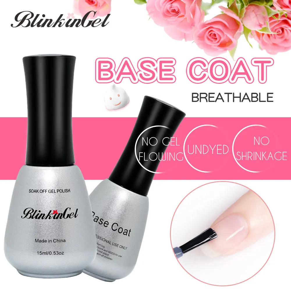 

BlinkinGel 2pcs Rubber Base Gel for Nail Base for Manicure Gel Lucky Set Peel Off Base Coat Top Nail Polish 15ml