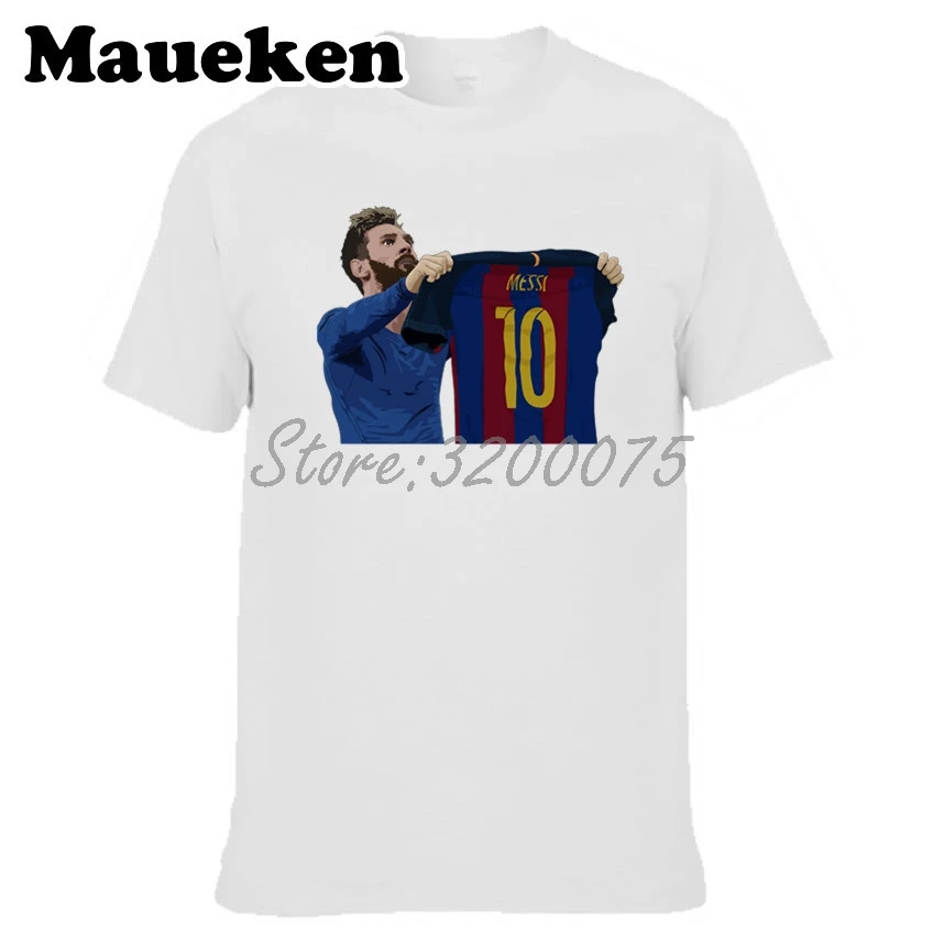 Мужская футболка новый дизайн Lionel Messi 10 500 Goals из 100% хлопка для фанатов подарок