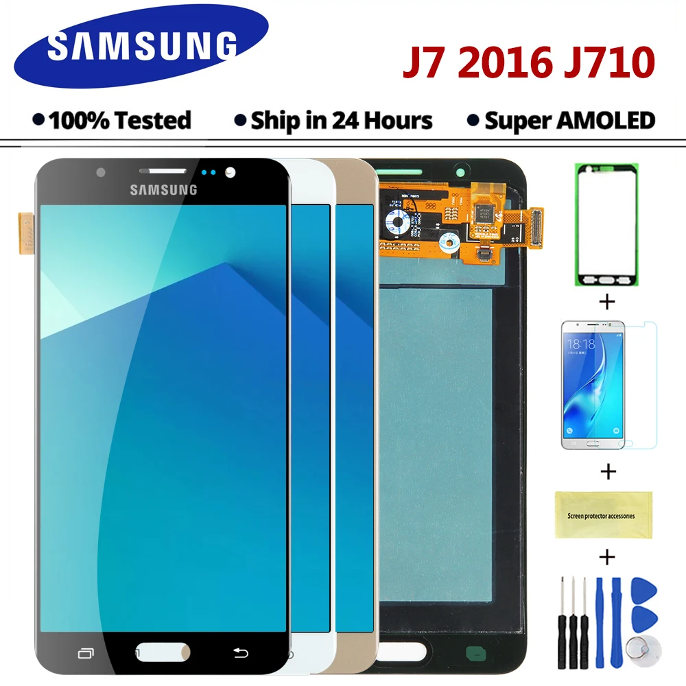 

AMOLED Sensor Replace LCDs For SAMSUNG Galaxy J7 2016 J710 J710FN J710F J710M J710Y J710G LCD Display Touch Digitizer Screen