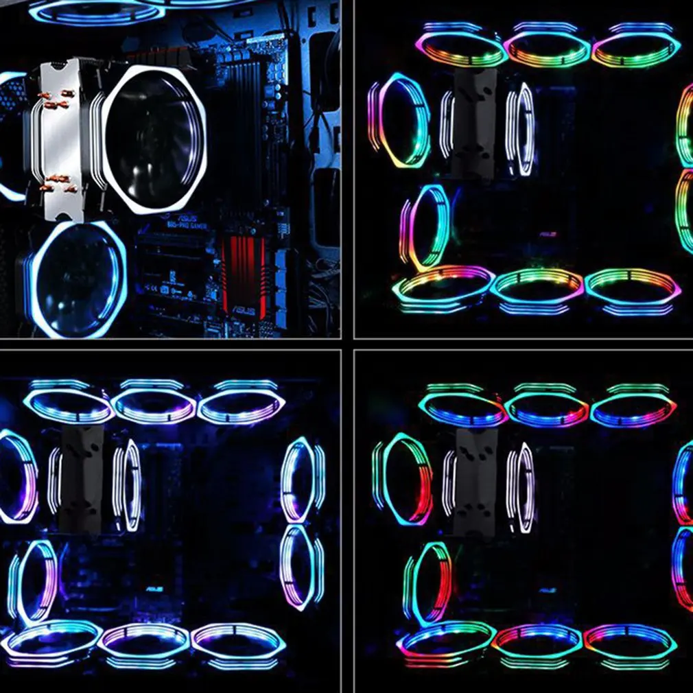 RGB свет cpu кулер охлаждающий вентилятор Ультра тихий Прочный Алюминиевый ПК бесшумный охлаждающий вентилятор cpu кулер теплоотвод для компьютера