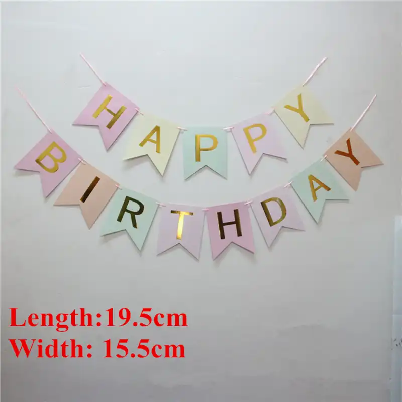 5 ピース ロット紙バナー 7 色紙クラフトハッピーバースデーベビーシャワーの子供の誕生日パーティー洗礼装飾 パーティー用自作デコレーション Aliexpress