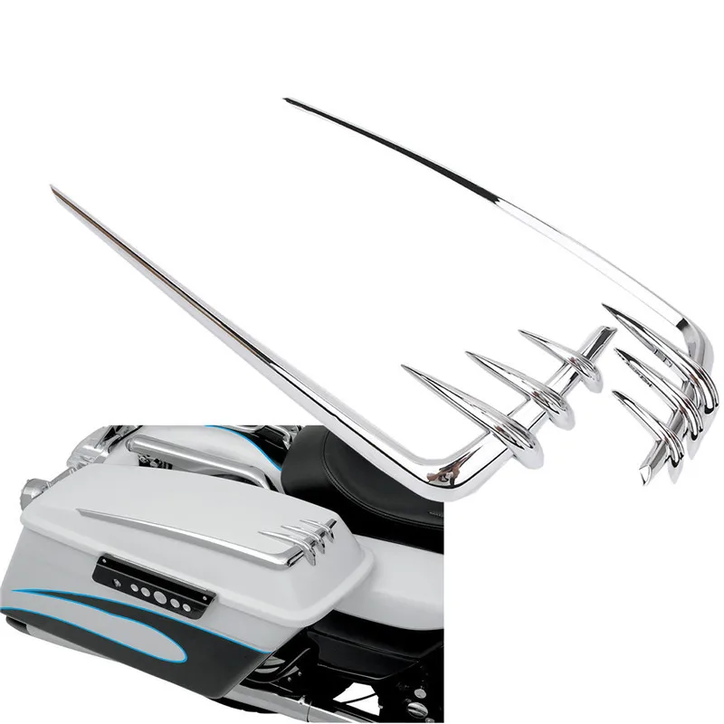 Chrome Saddlebag Lid Accents For Harley Davidson1 (3)
